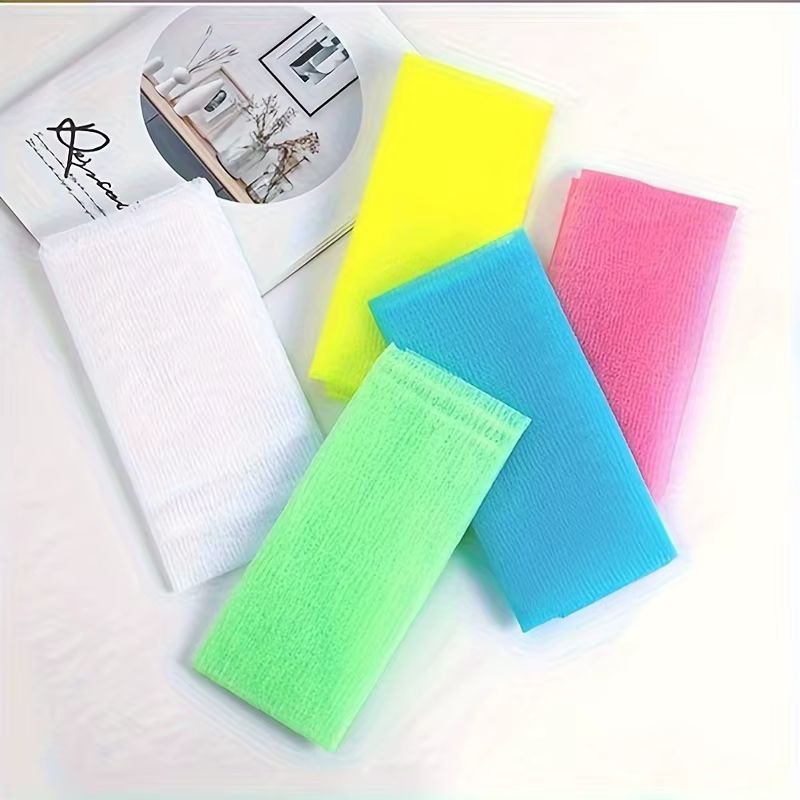 Lot de 3 serviettes de bain japonaises exfoliantes pour le corps, en nylon, pour le polissage de la peau et le gommage du dos