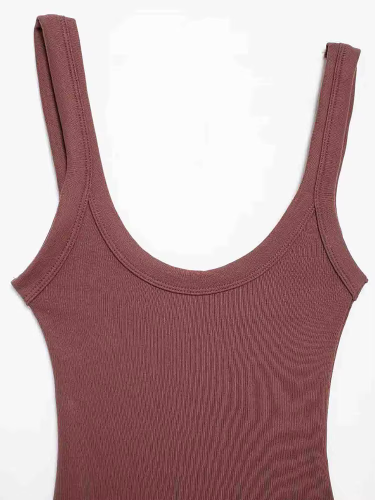 Body côtelé à col rond pour femmes