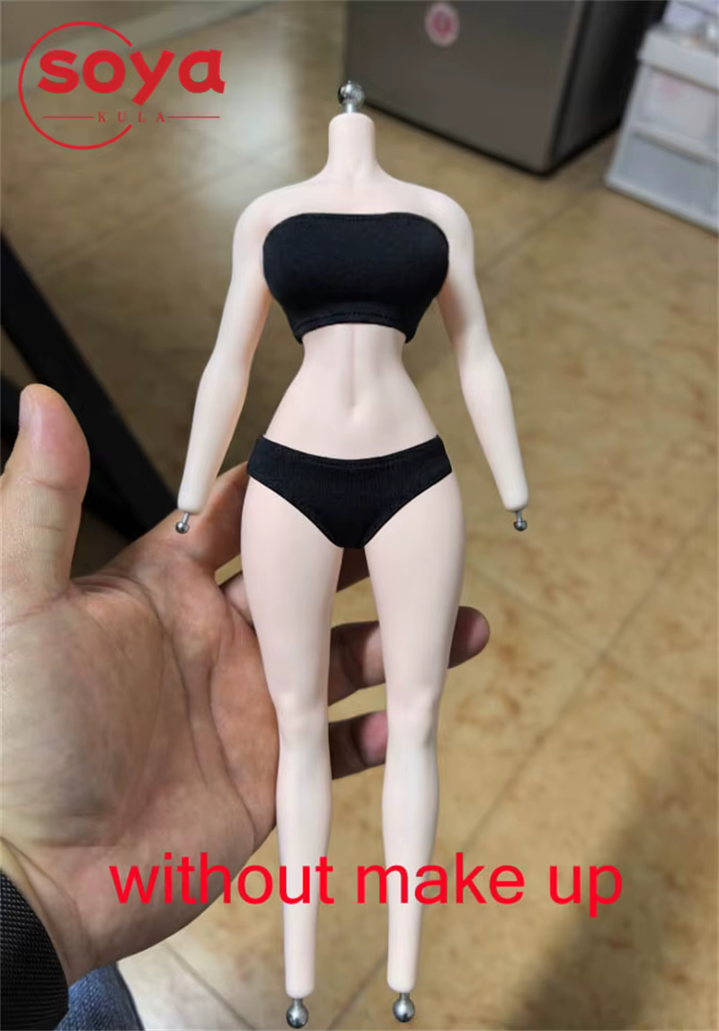 PERSON-MODEL PEM-01 Corps de figurine féminin en silicone platine, échelle 1/6, 26 cm, avec pieds détachables sans couture