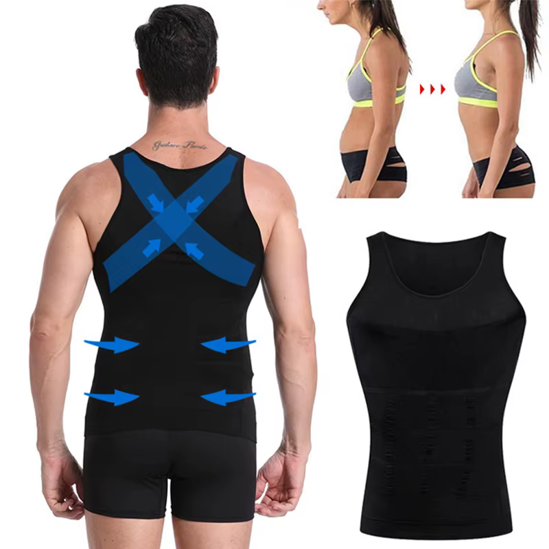 Hommes Shapewear minceur corps Corset gilet chemise Compression ventre