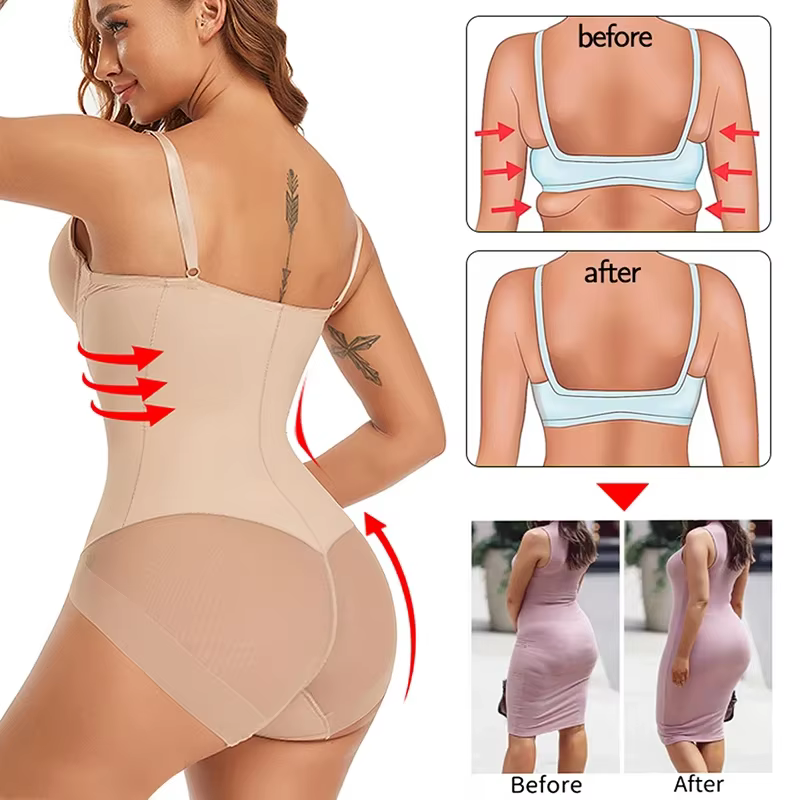MISSMOLY femmes minceur Body une pièce Shapewear hauts ventre contrôle corps Shaper intégré soutien-gorge Camisole combinaisons 2025