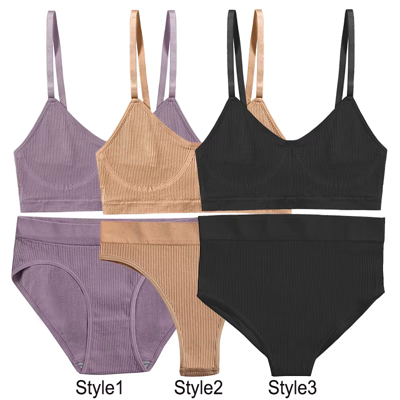 Femmes soutien-gorge ensemble culotte Sexy Push Up Bralette femme Fitness sous-vêtements sans couture sport Lingerie