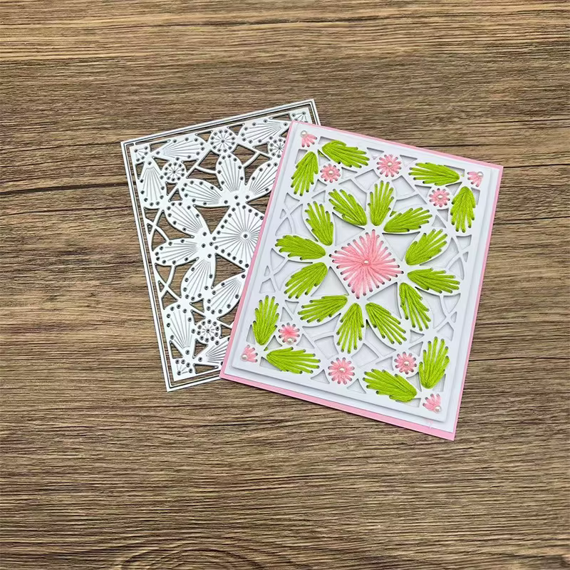 Matrices de découpe en métal pour scrapbooking, modèle de gaufrage, fond carré, point de croix, couture, carte découpée, artisanat, nouveautés