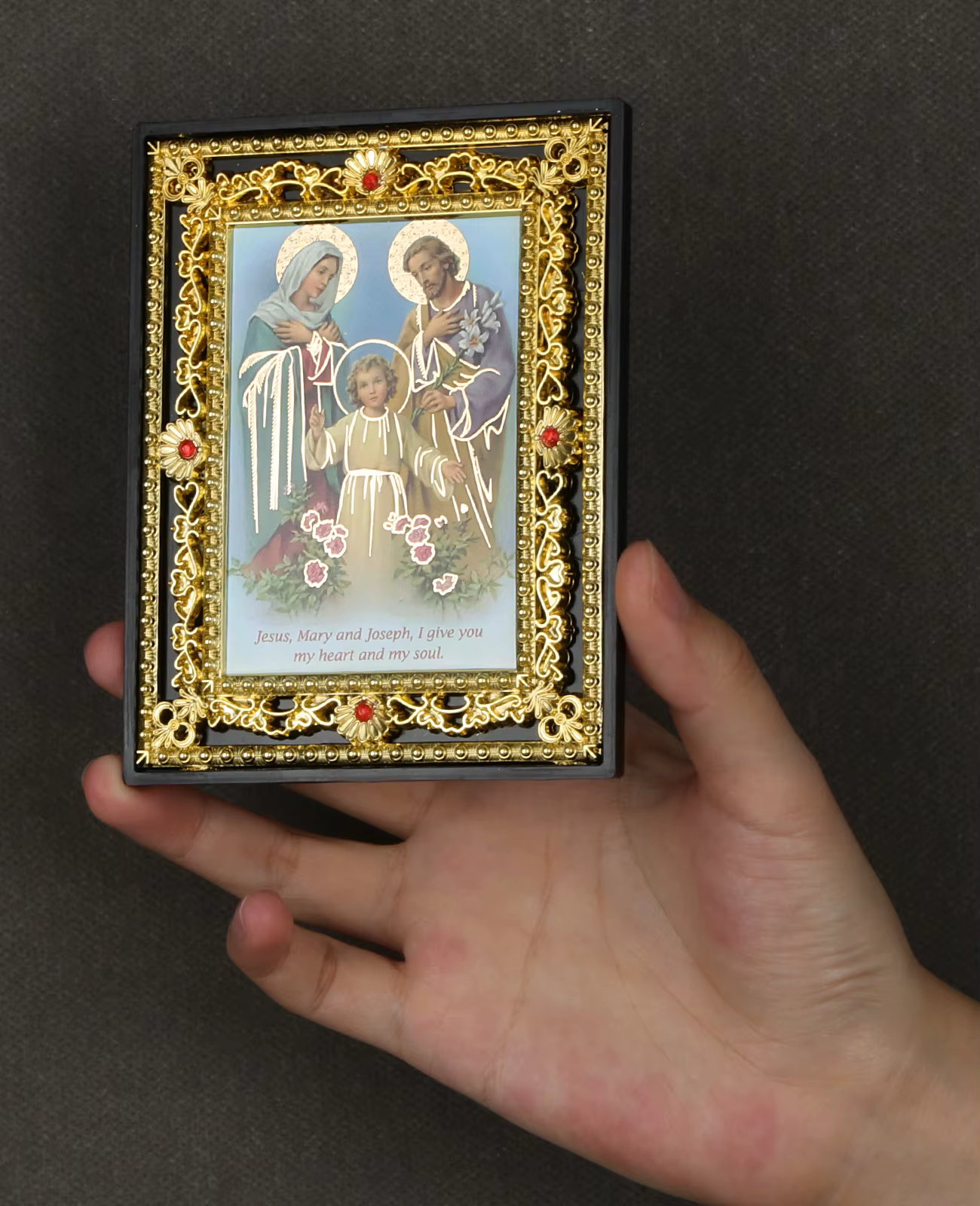 Icône de la sainte famille catholique, cadre carré, icônes de l'archange St. Michael, Figurine d'église, décoration de table pour la maison, cadeau de Collection