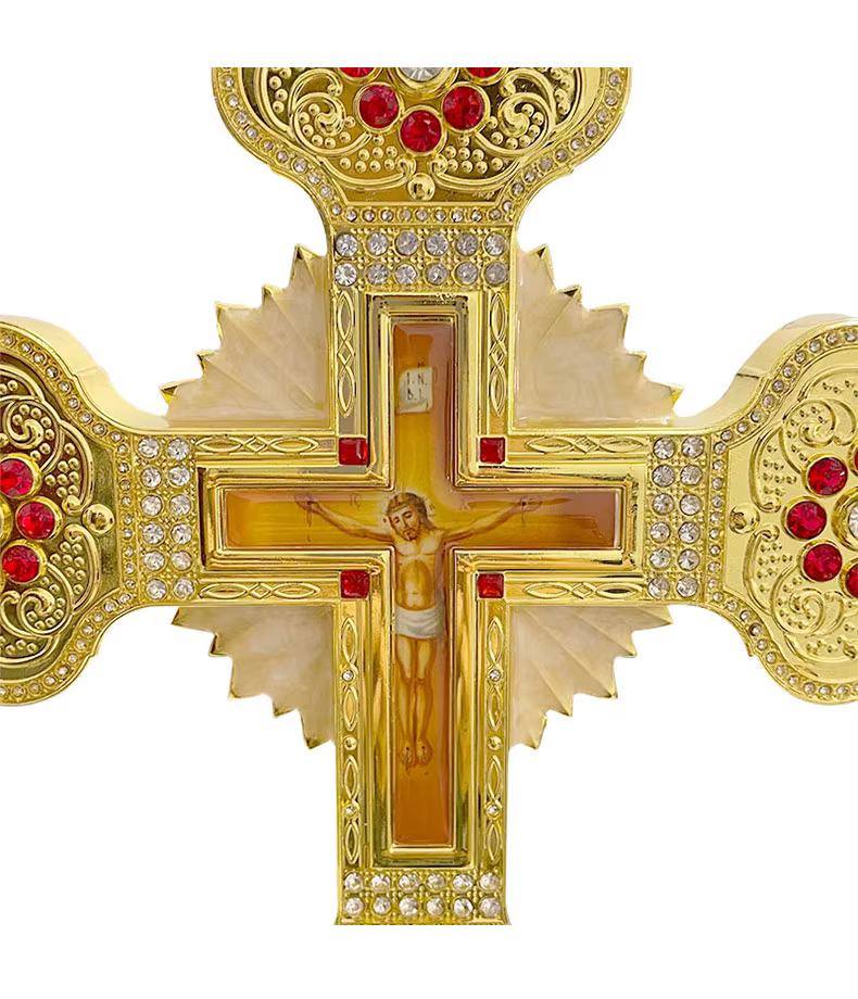 Croix de Jésus pour la décoration de l'église, croix de bénédiction, croix orthodoxe grecque, décoration d'église