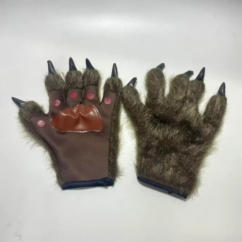 Gants de loup-garou avec mains poilues, accessoires de performance sur scène, vêtements de maquillage, décoration d'Halloween, cosplay