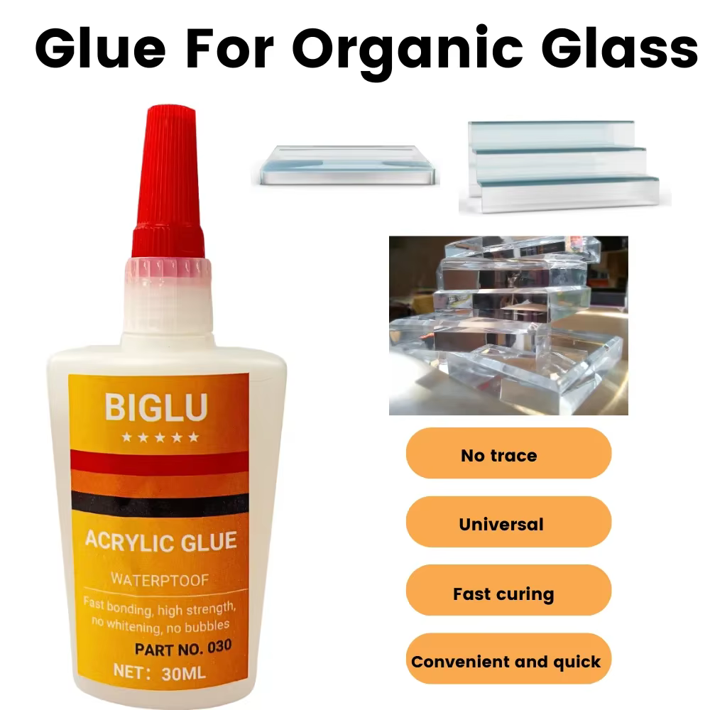 Colle instantanée liquide transparente pour verre organique acrylique, carte PMMA PC 30 secondes, liaison rapide, adhésif étanche