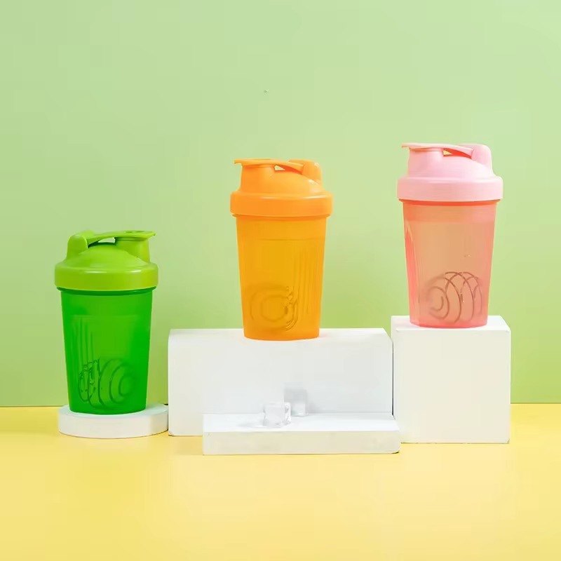Shaker de sport portable en plastique, bouteille de poudre de lactosérum, bouteille de fitness, shaker de gym en plein air, bouteille à clics, 400ml, 10000