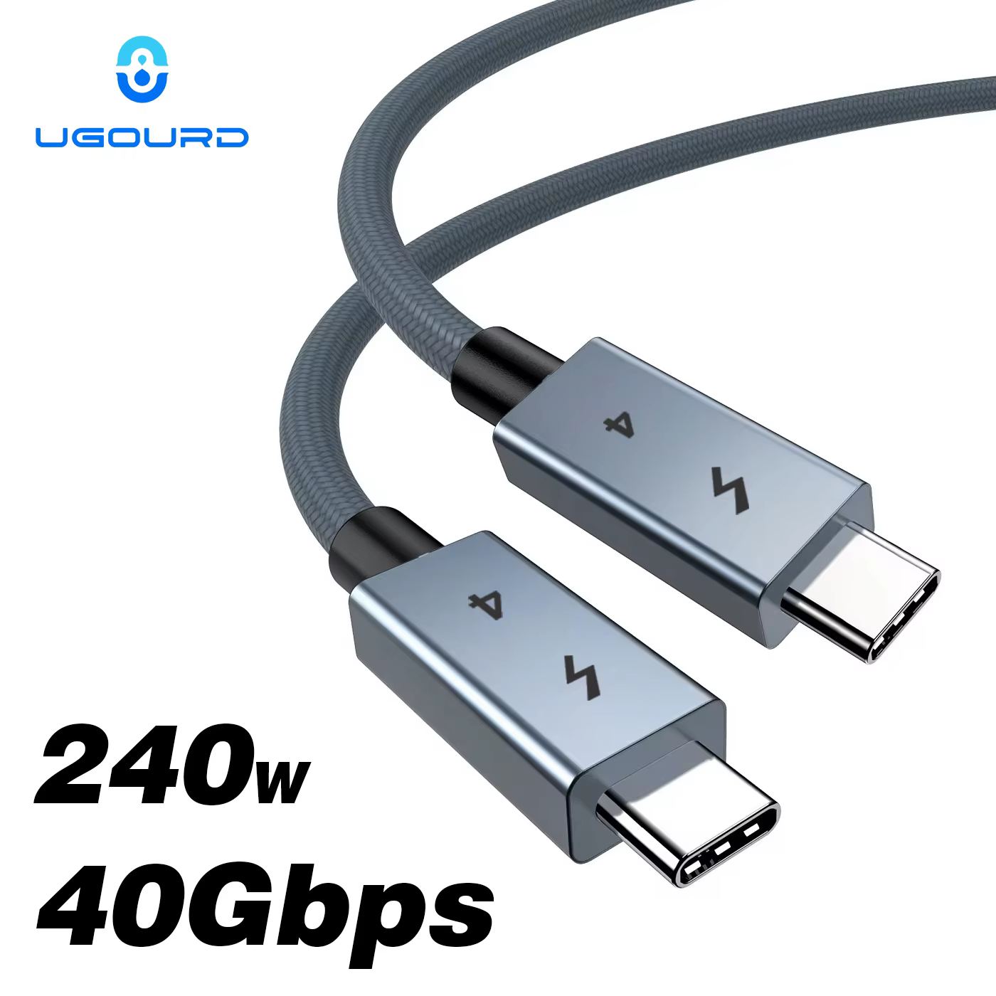 Câble USB C Thunderbolt 4 40 Gbps USB4, câble USB Type C vers C 240W, câble de charge rapide Thunderbolt3 pour EGPU SSD iPad MacBook Air
