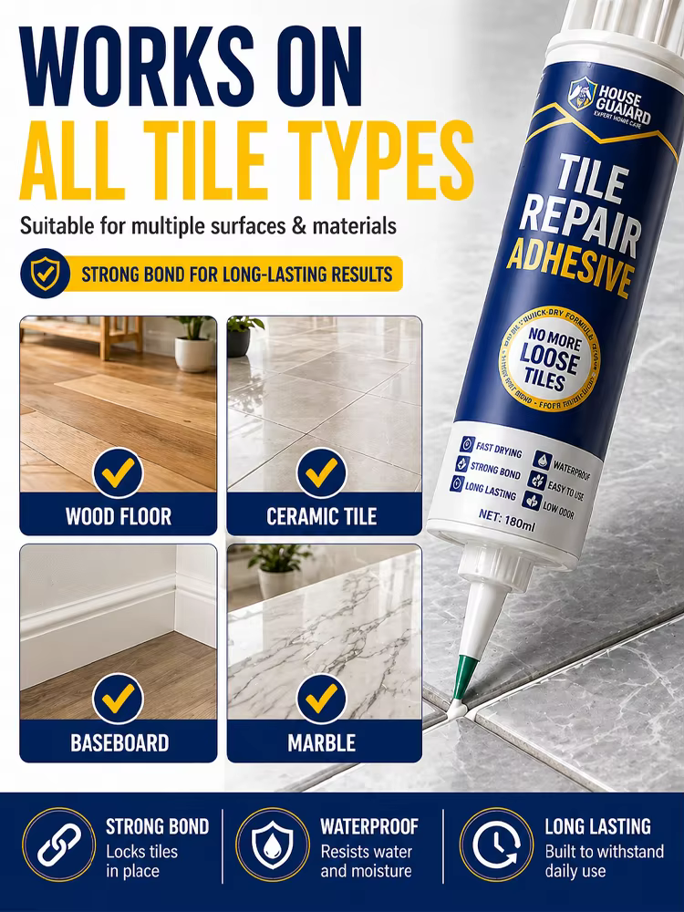 Adhésif de réparation pour carrelage céramique, colle pour réparer les carreaux creux, solution de réparation de carrelage à séchage rapide et à forte adhérence