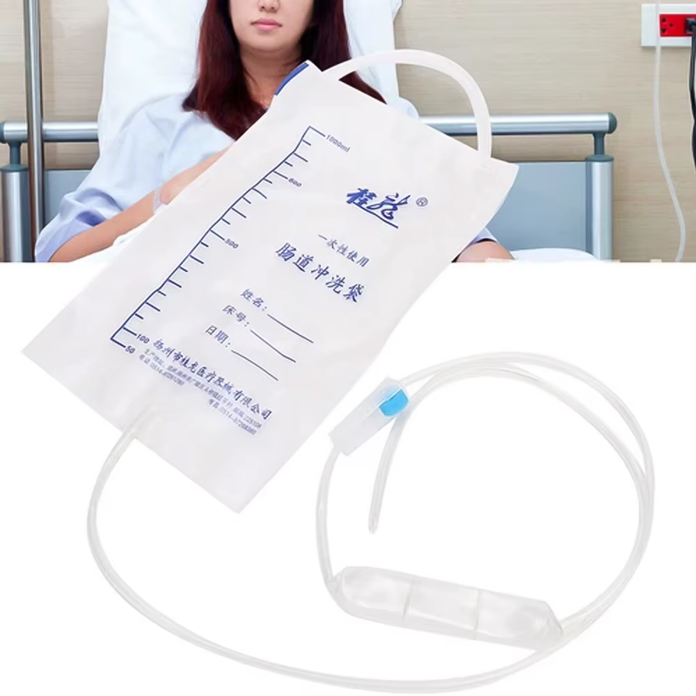 Lot de 10 sacs de lavement pour l'intestin de 1000 ml, nettoyeur anal et vaginal, sac de détoxification au café jetable pour le nettoyage du côlon, contre la constipation