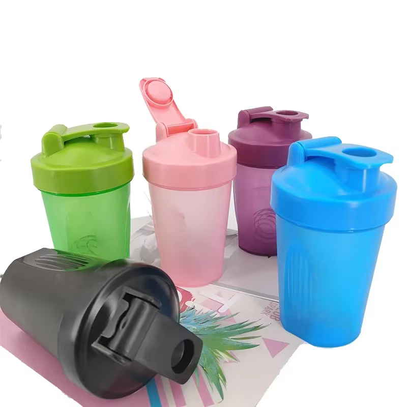 Shaker de sport portable en plastique, bouteille de poudre de lactosérum, bouteille de fitness, shaker de gym en plein air, bouteille à clics, 400ml, 10000
