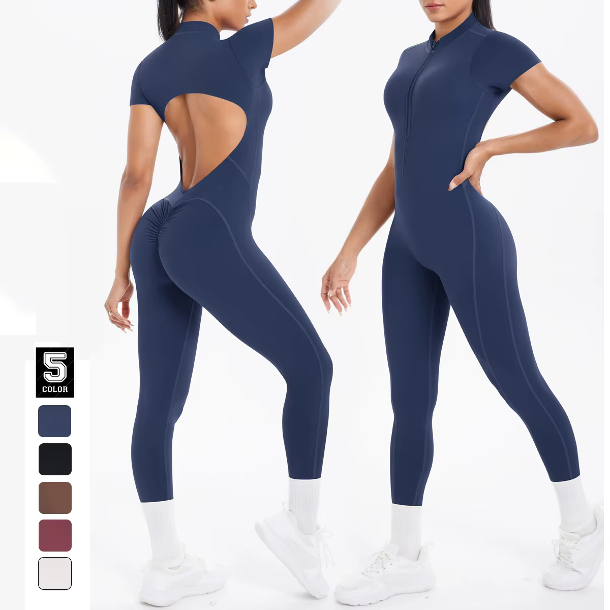 Sexy dos nu moulante Scrunch combinaison soulève les fesses femmes danse Fitness salopette Push Up avec coussin de poitrine Yoga Sport saut costume