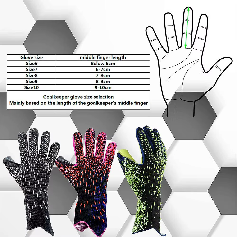 Gants de gardien de but à forte adhérence pour gants de gardien de but de football avec taille 6/7/8/9/10 gants de football pour enfants jeunes et adultes