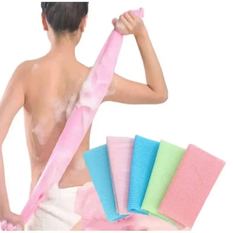 Lingette exfoliante pour la beauté de la peau, Gant de toilette japonais, Serviette de bain en nylon, Serviette polissante pour la peau, Éponge exfoliante pour le dos