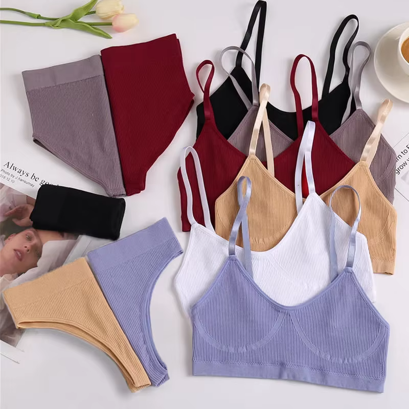 Femmes soutien-gorge ensemble culotte Sexy Push Up Bralette femme Fitness sous-vêtements sans couture sport Lingerie