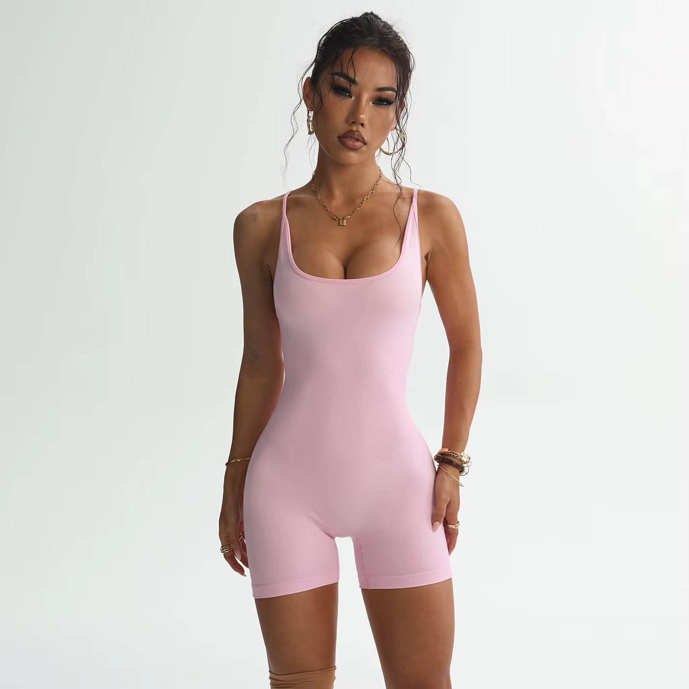 Body de sport pour femmes, short à bandes, combishort croisé, barboteuse de Yoga en plein air, pantalon d'entraînement, collants d'été