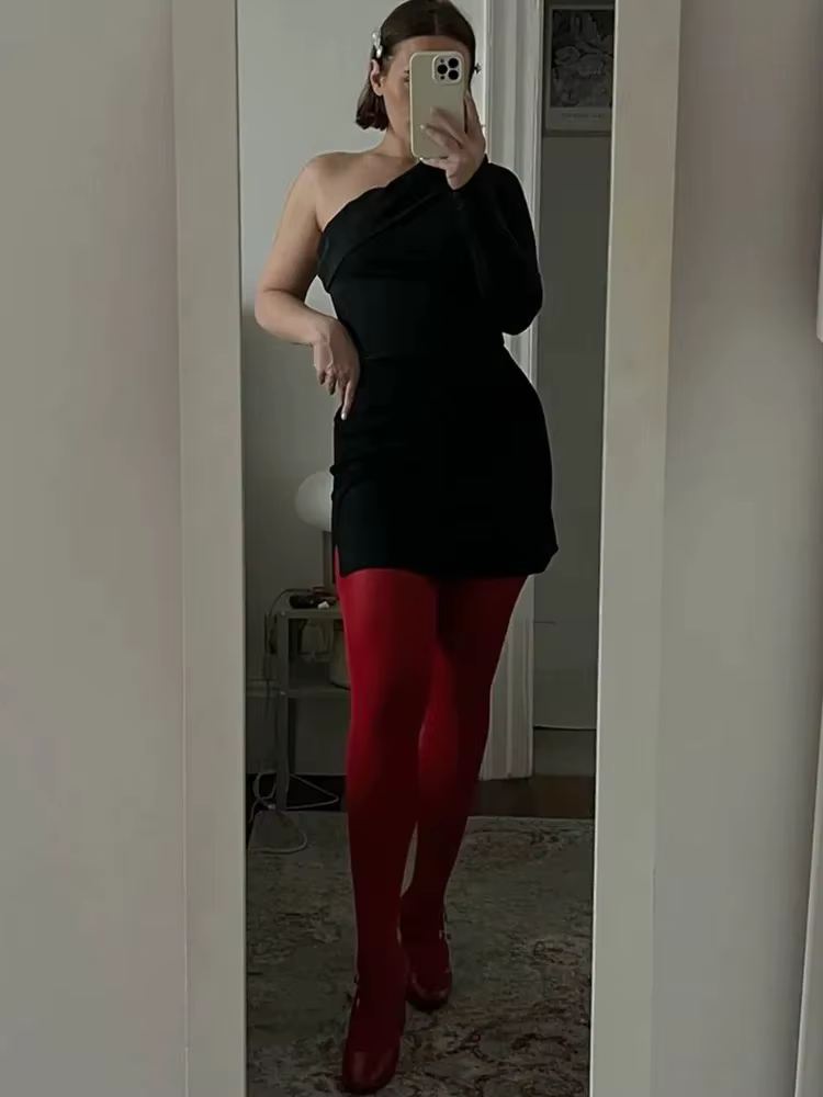 Nouvelles collants rouges pour femme