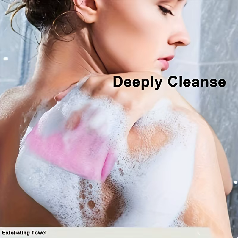 Lot de 3 serviettes de bain japonaises exfoliantes pour le corps, en nylon, pour le polissage de la peau et le gommage du dos