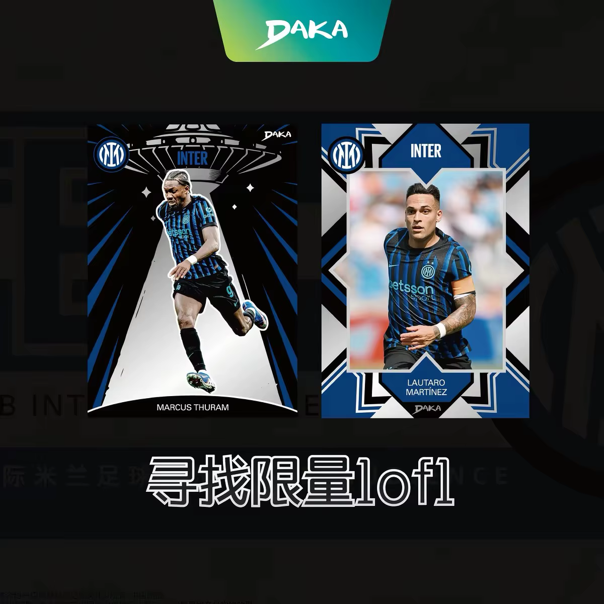 Cartes à collectionner officielles de football Daka 2025-2026 Inter Milan Lautaro Martínez Thuram – Cadeaux de cartes de collection de joueurs de football stars