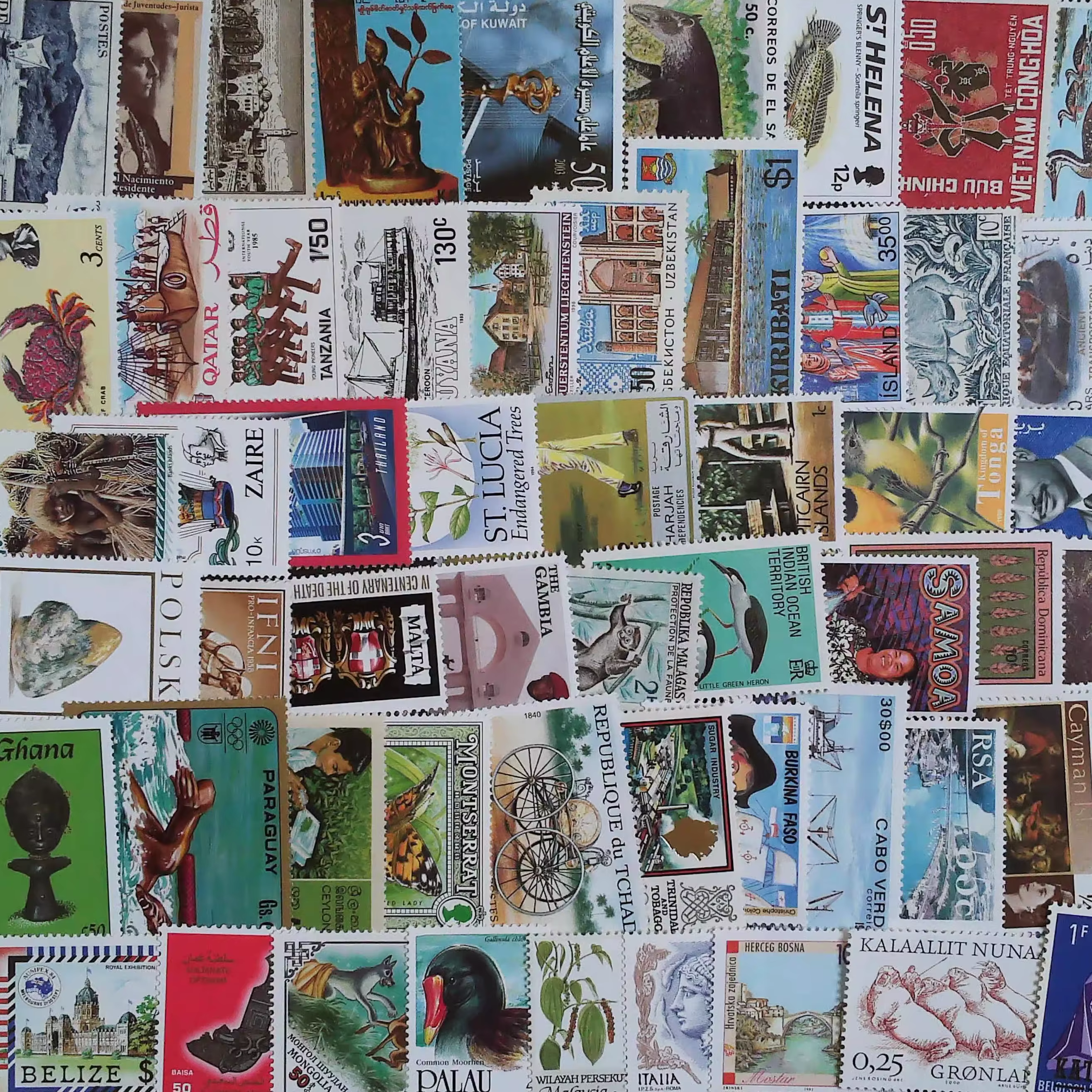 100 timbres-poste entièrement neufs provenant de différents pays, sans répétitions, collection de timbres réels MNH, timbres-poste