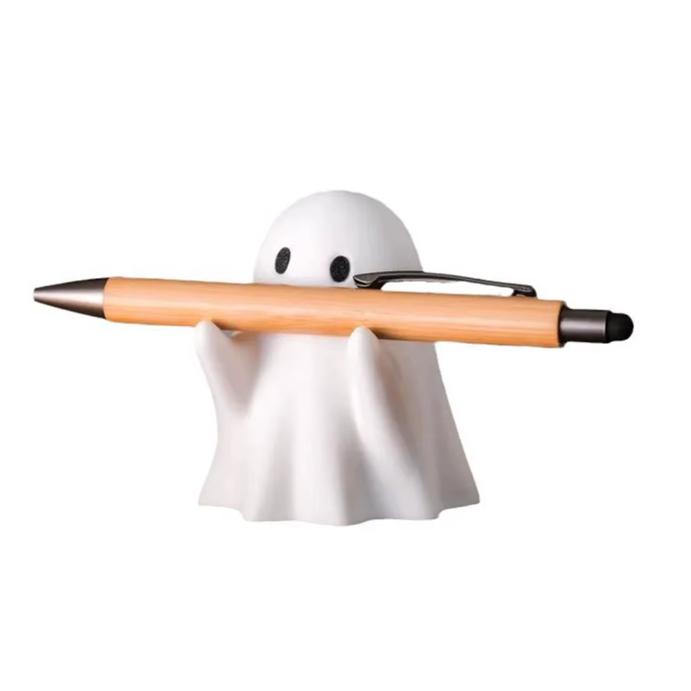 Porte-stylo fantôme - Rangement de bureau en plastique mignon, idéal pour le bureau et la maison, cadeau créatif décoratif d'Halloween, accessoire de papeterie amusant