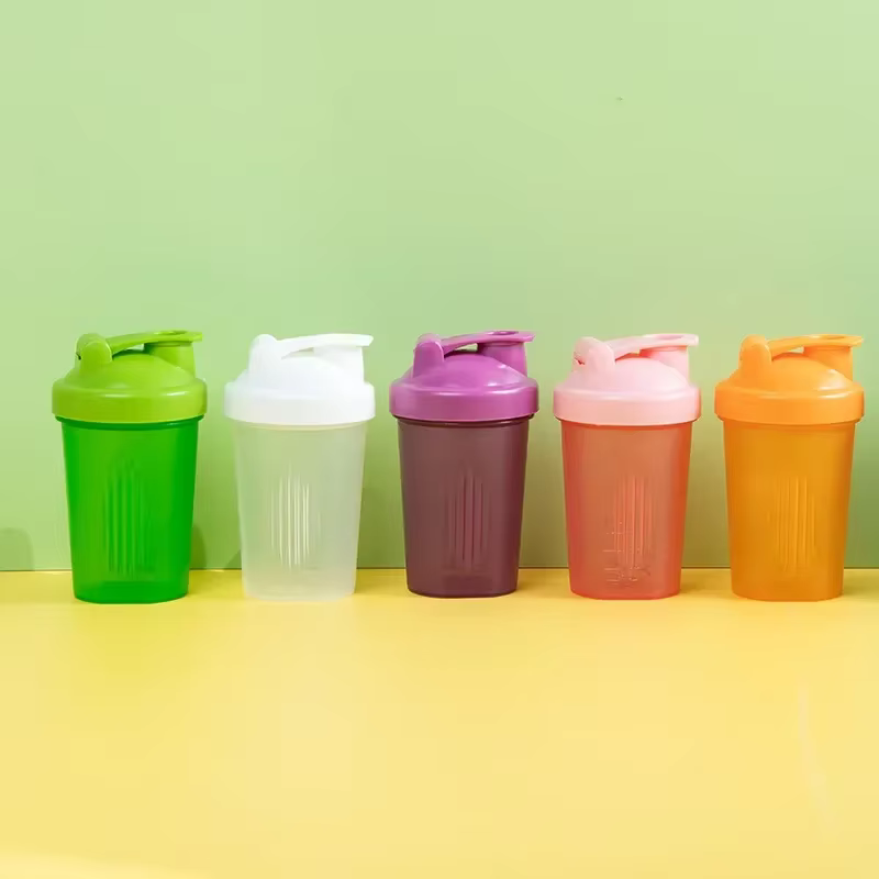 Shaker de sport portable en plastique, bouteille de poudre de lactosérum, bouteille de fitness, shaker de gym en plein air, bouteille à clics, 400ml, 10000