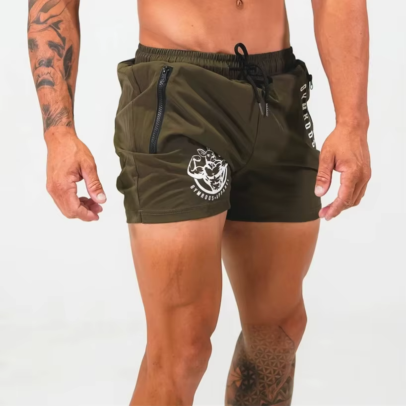 Short chaud pour hommes, survêtement d'entraînement, de gymnastique, à séchage rapide, léger, pantalon court de musculation