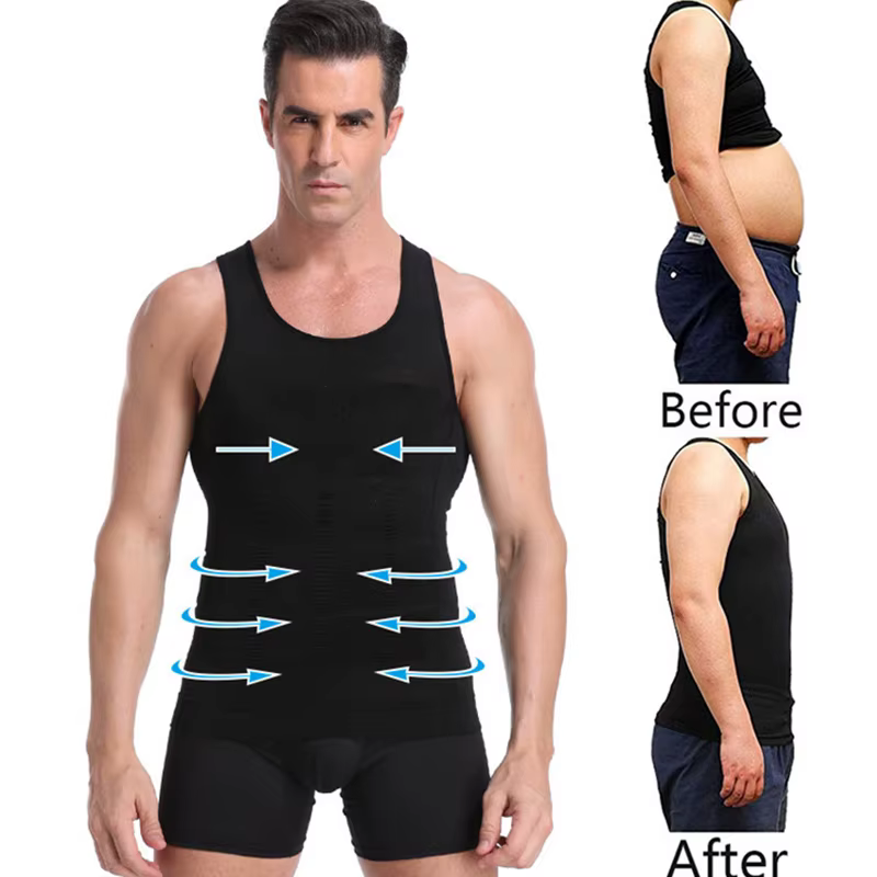 Gilet Shapewear pour hommes S-3XL grande taille minceur corps Corset Baju Melayu doublure