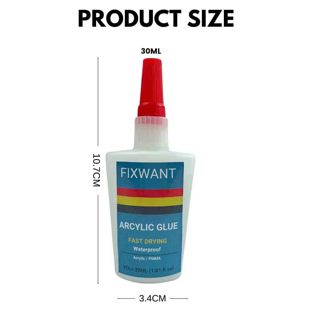 Colle spéciale acrylique transparente pour verre organique, adhésif à séchage super rapide, PMMA, carte PC, plastique ABS