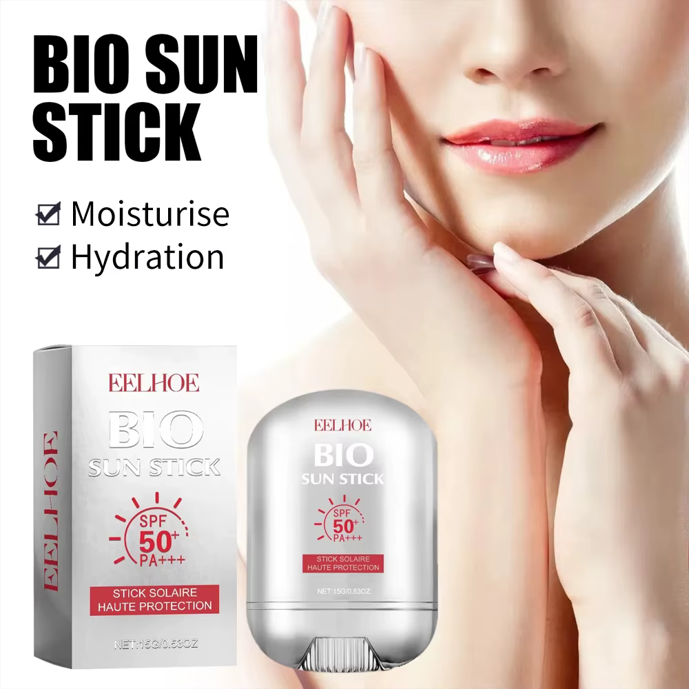 Stick solaire visage SPF 50+ Stick solaire rafraîchissant Contrôle du sébum Protection solaire Crème éclaircissante pour la peau Soin du visage 15g