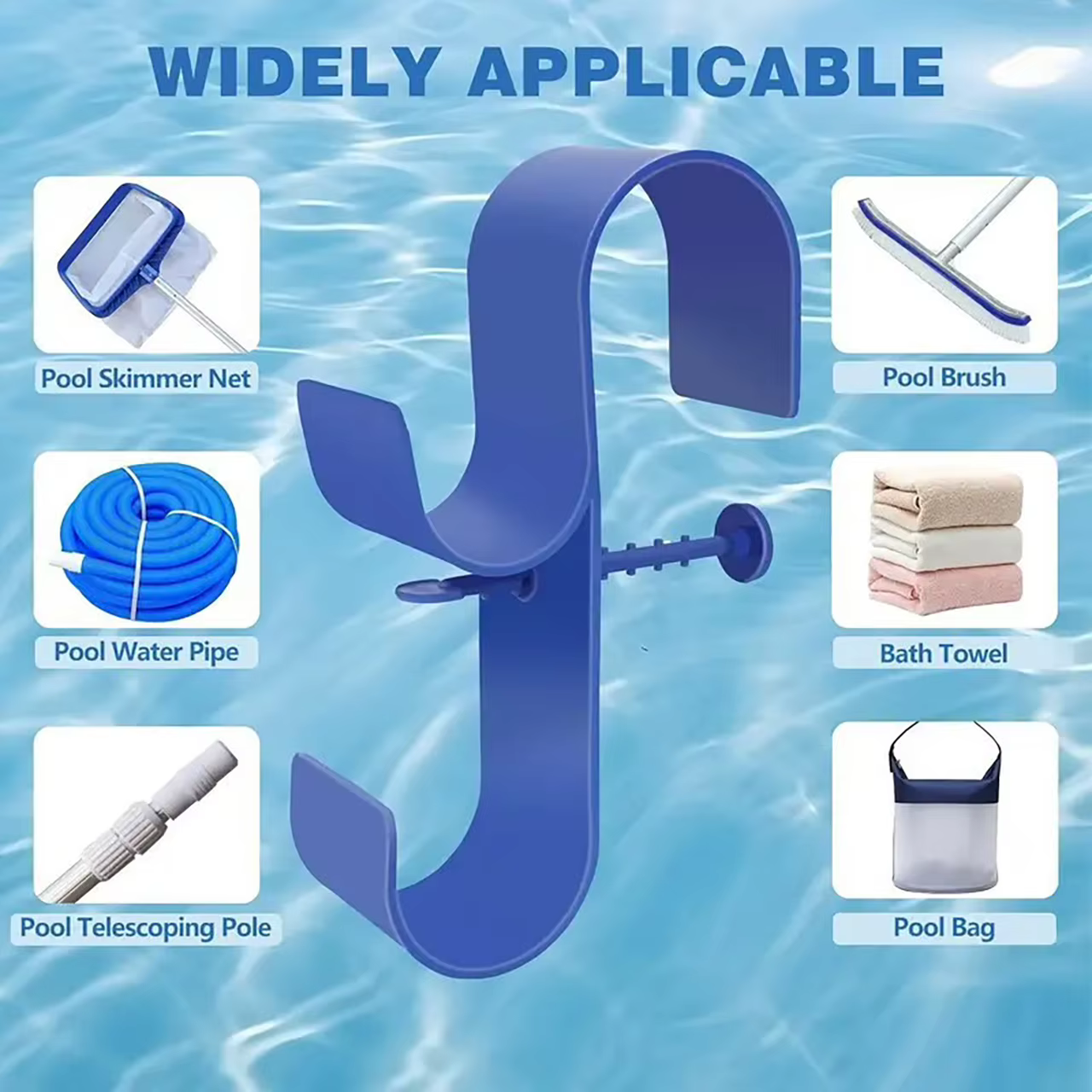 Support de poteau de piscine réglable pour poteaux télescopiques, écumoirs et râteaux à feuilles