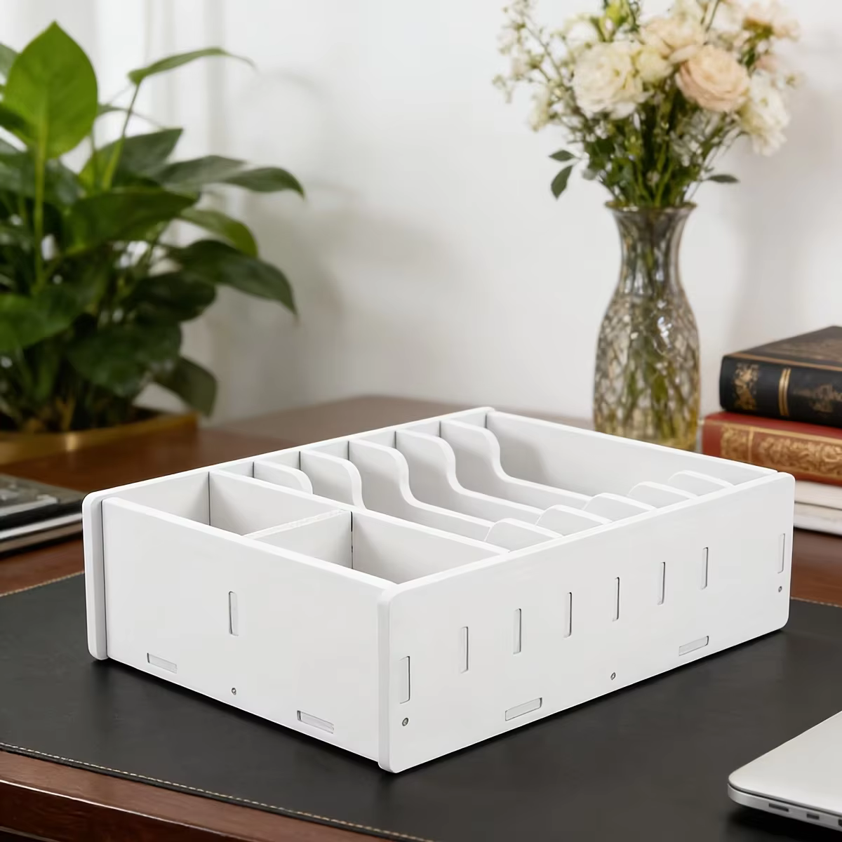 Tiroir-caisse 8 compartiments, plateau de rangement pour billets, boîte de tri de devises multi-compartiments pour le commerce de détail, classeur de bureau à domicile