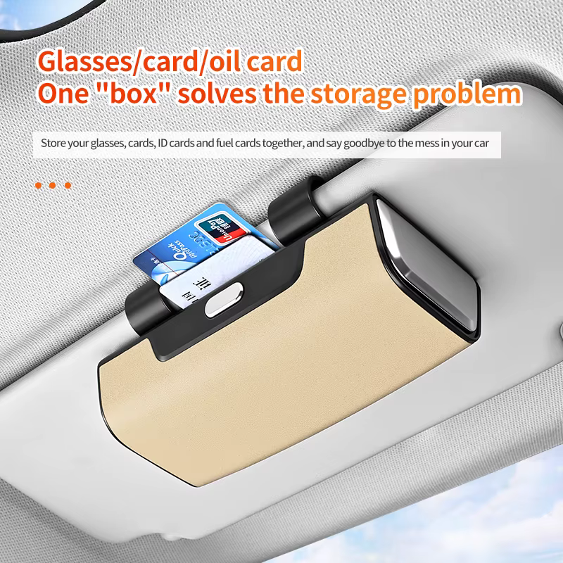 Boîte de protection universelle multifonctionnelle pour lunettes de soleil de voiture, boîte de rangement pour lunettes de soleil et porte-lunettes, pare-soleil à clipser, voiture