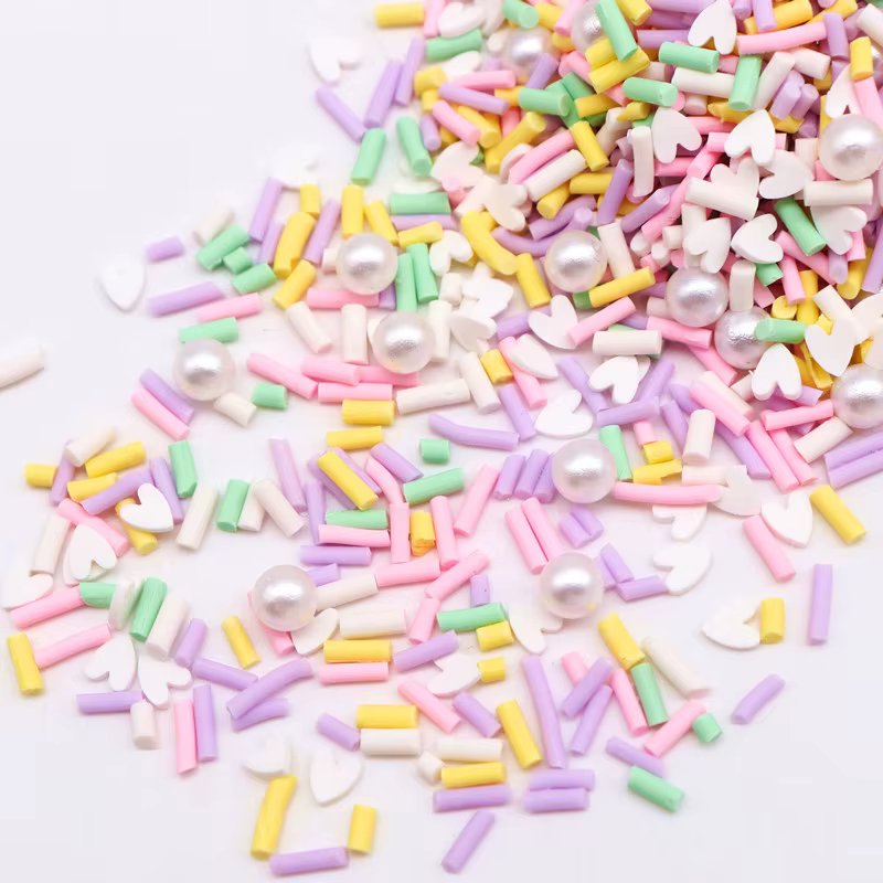 Tranches d'argile polymère bonbon, 1mm d'épaisseur, longue argile chaude cylindrique pour fournitures de Slime, artisanat de bricolage, petit accessoire Klei en plastique