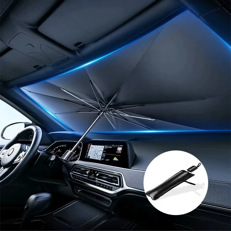 Pare-soleil de voiture, pare-brise avant, colle argentée, résistant aux Uv, pliable, accessoires de protection solaire pour voiture