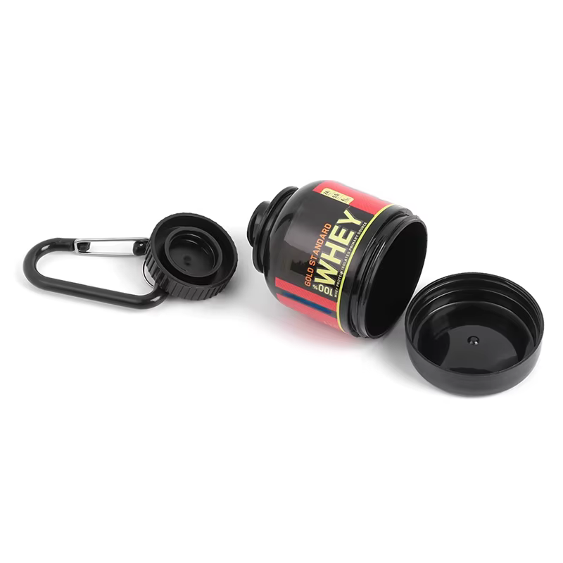 Mini récipient de protéines Portable de 100ML, bouteille de poudre avec porte-clés de lactosérum, entonnoir de santé, boîte à médicaments, petite tasse d'eau