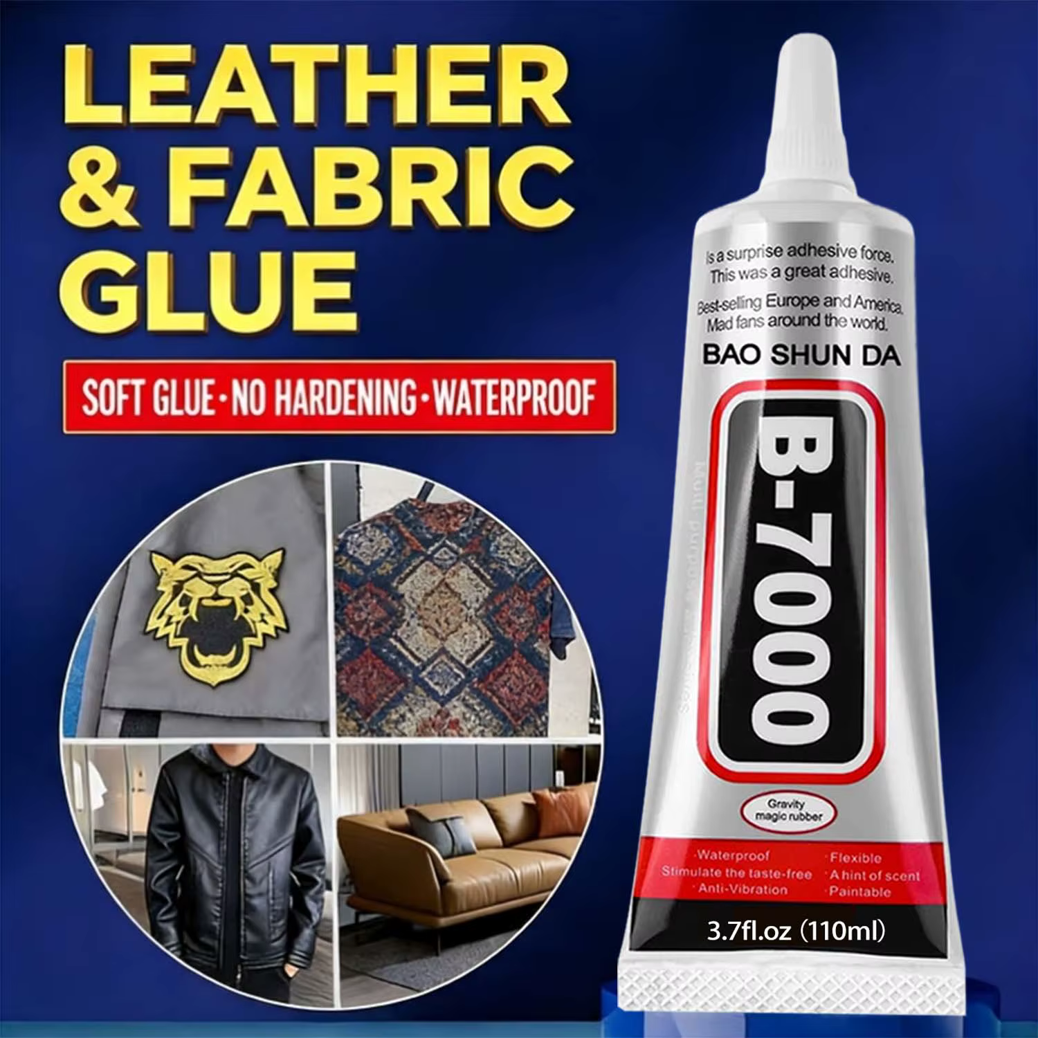 Colle multi-usages pour la réparation de tissus, adhésif pour coutures, imperméable, transparent, collage permanent pour la réparation de vêtements et de textiles.