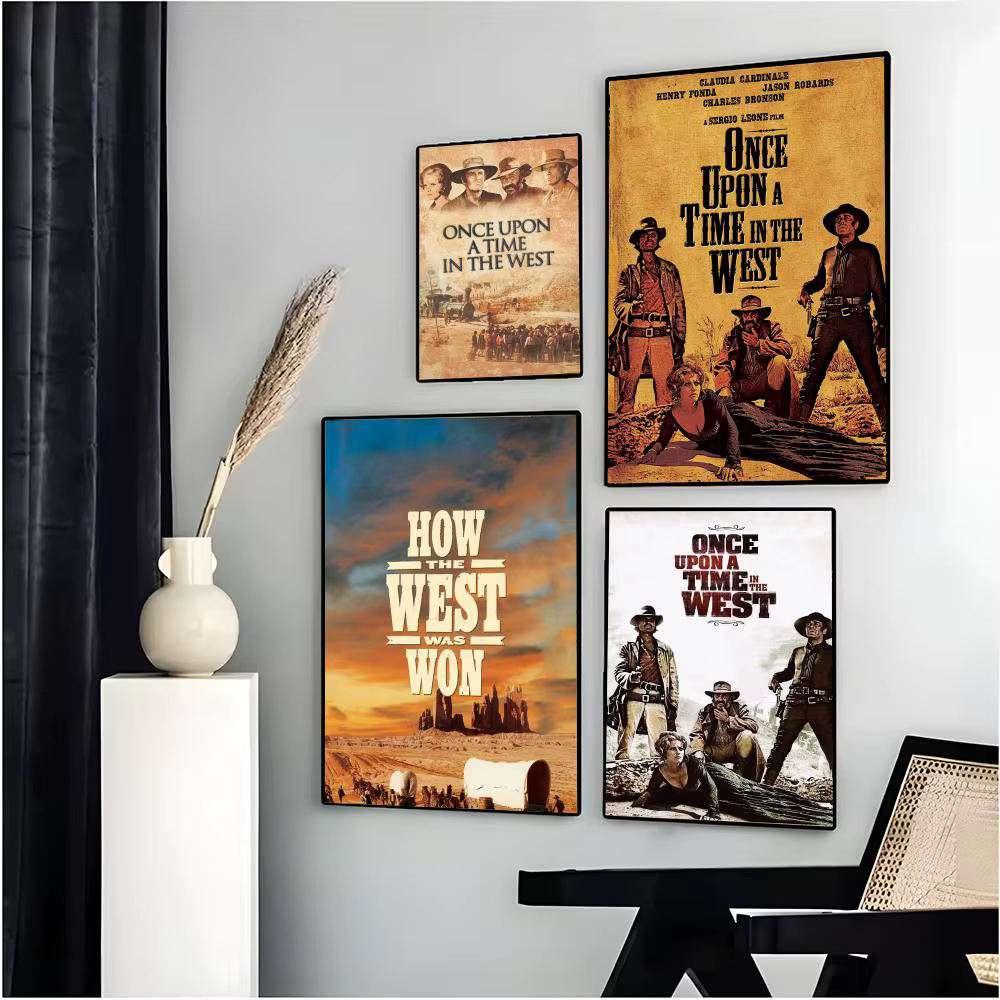 Affiche « Once Upon a Time in the West », autocollante, imperméable, décoration murale pour café, bar, salle, cadeau