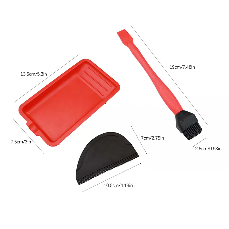 Ensemble de colle en silicone professionnelle avec pinceaux applicateurs pour le travail du bois.