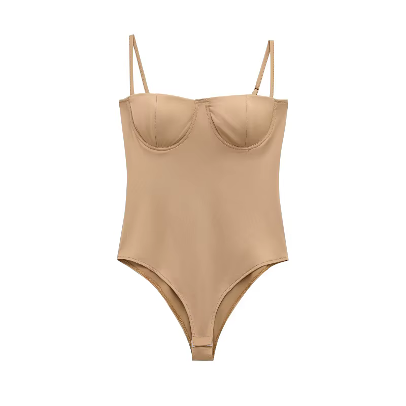 MUJER Sexy Satin Body Femmes Dos Nu Bustier Top