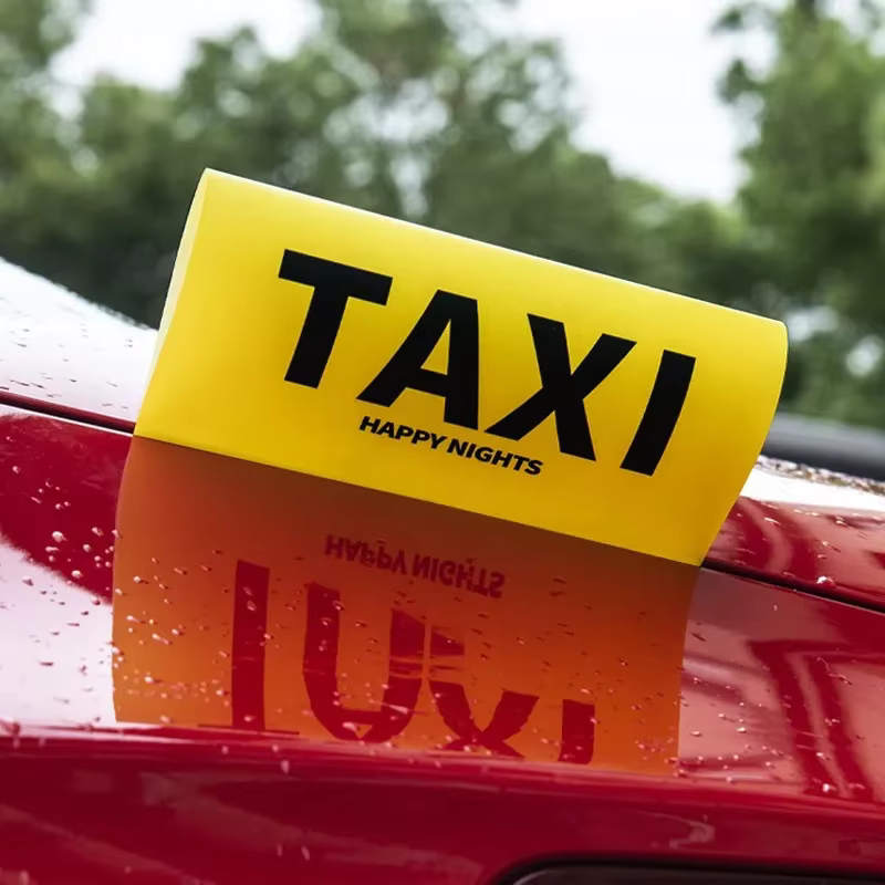 Autocollant de logo Taxi Taxi pour lavage de voiture, autocollant créatif imperméable et résistant au soleil pour vitre arrière, étiquettes de lavage de voiture