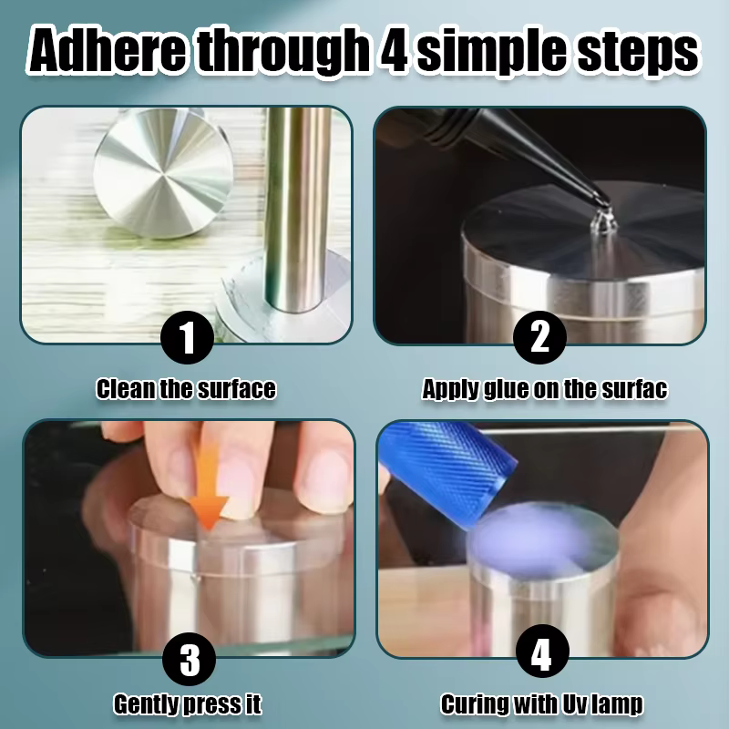 Haute colle UV transparente, imperméable à l'eau, durcissement liquide adhésif UV renforcé pour la fabrication artisanale, modèle de colle diy. (envoi de lampes UV)