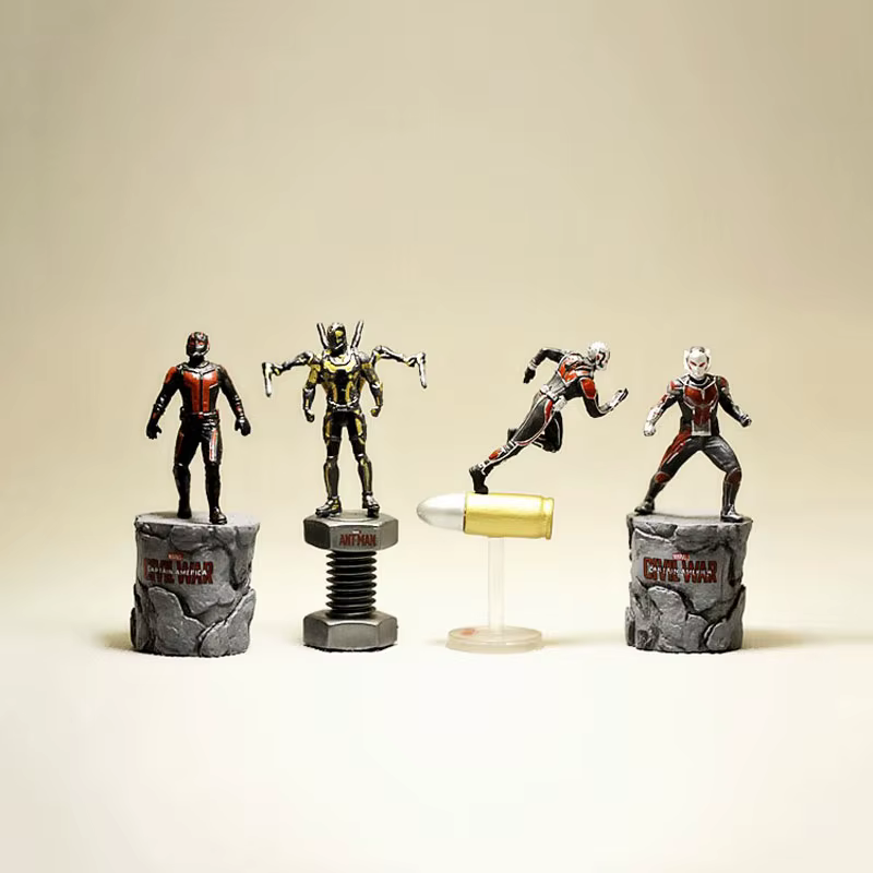 Figurine d'action en PVC miniature Captain America, Super-héros de la Guerre Civile, Ant-Man, Wasp, modèle de collection, jouet pour enfants, poupée 6,5 cm