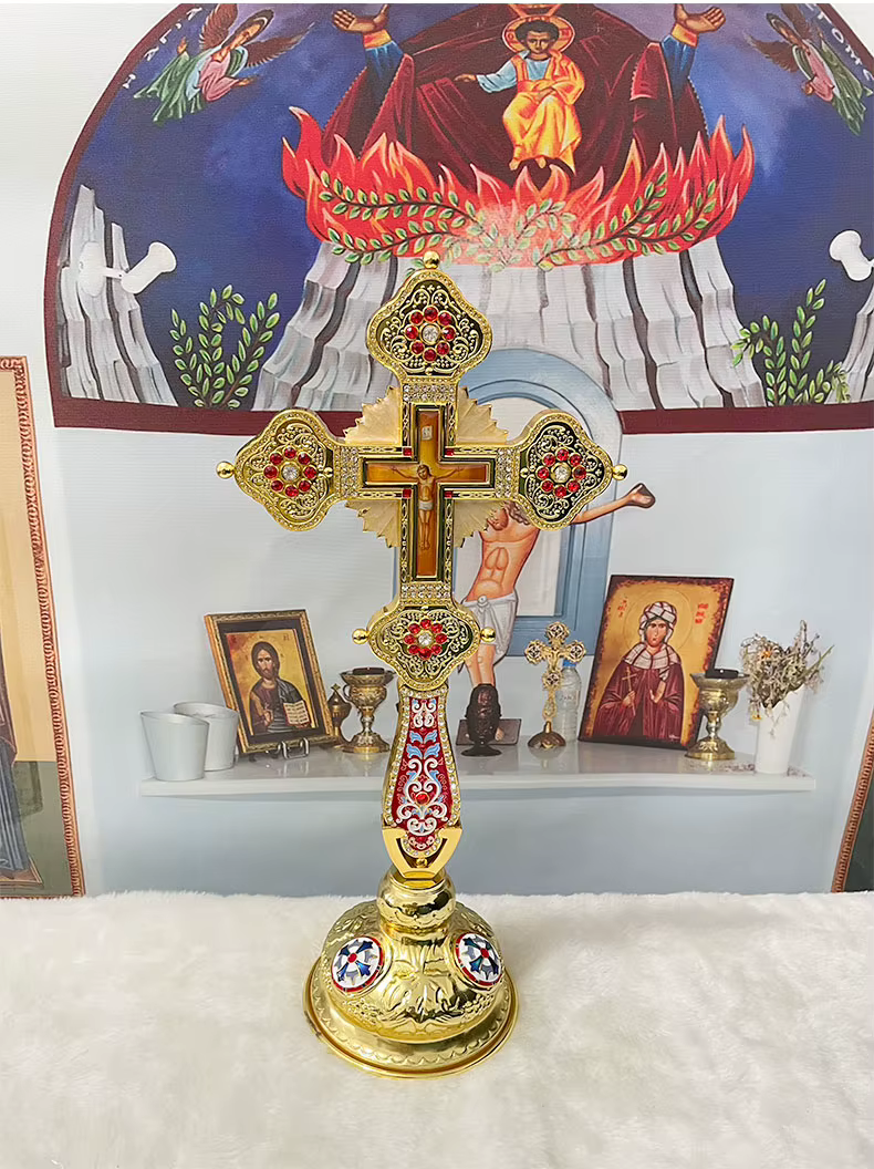 Croix de Jésus pour la décoration de l'église, croix de bénédiction, croix orthodoxe grecque, décoration d'église