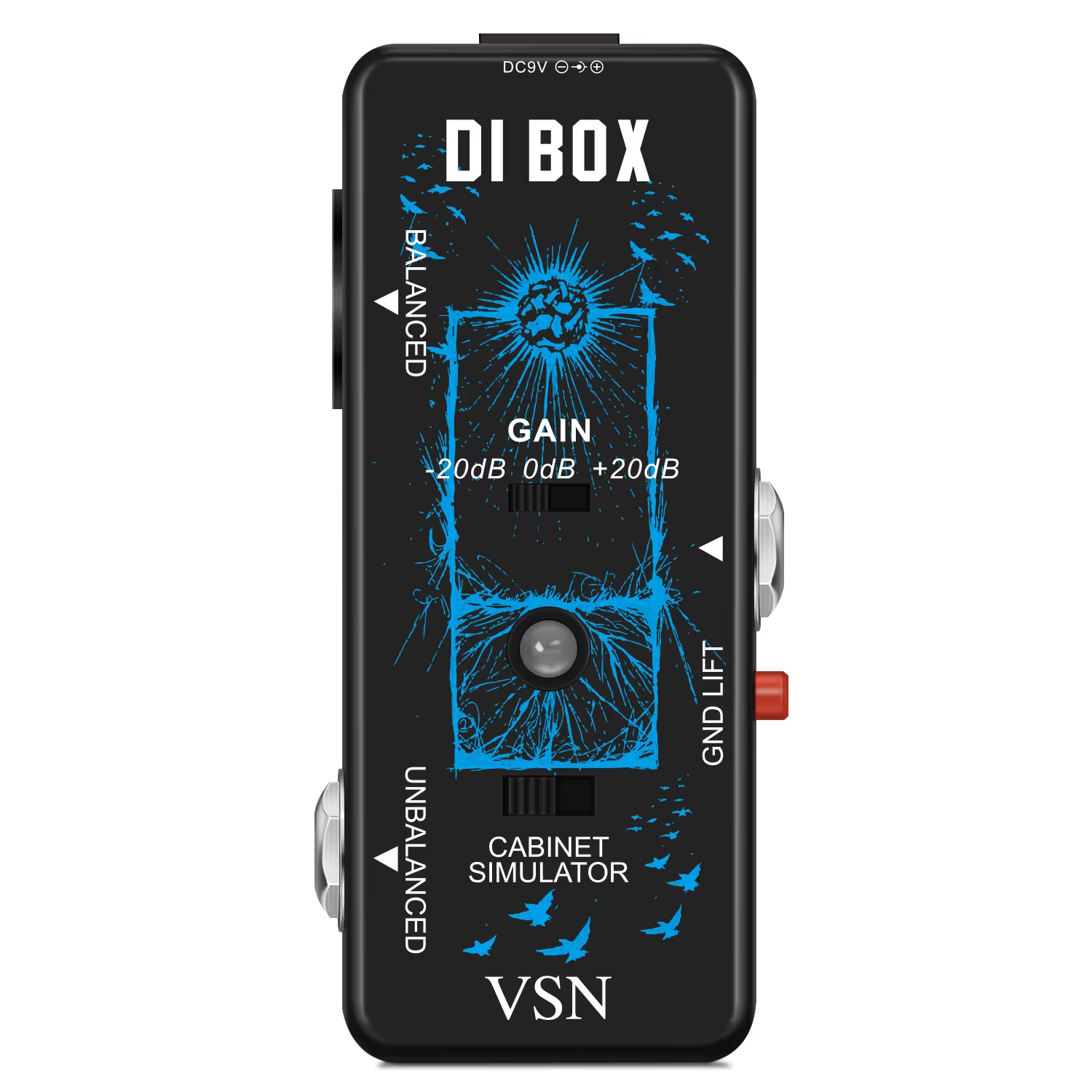 VSN-Mini JEPedal Direct Box, Boîte d'entrée DI avec armoire de contrôle de gain, Commutateur de simulateur, Appareil musical multifonctionnel