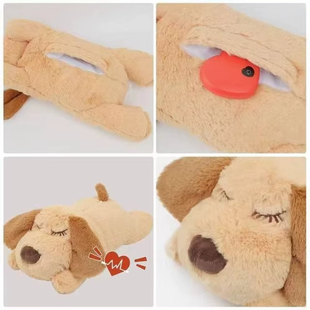 Aide au sommeil pour chien, battement de cœur, soulagement de l'anxiété, entraînement comportement, chien couché, Animal en peluche, chiot doux, poupée, cadeau d'anniversaire