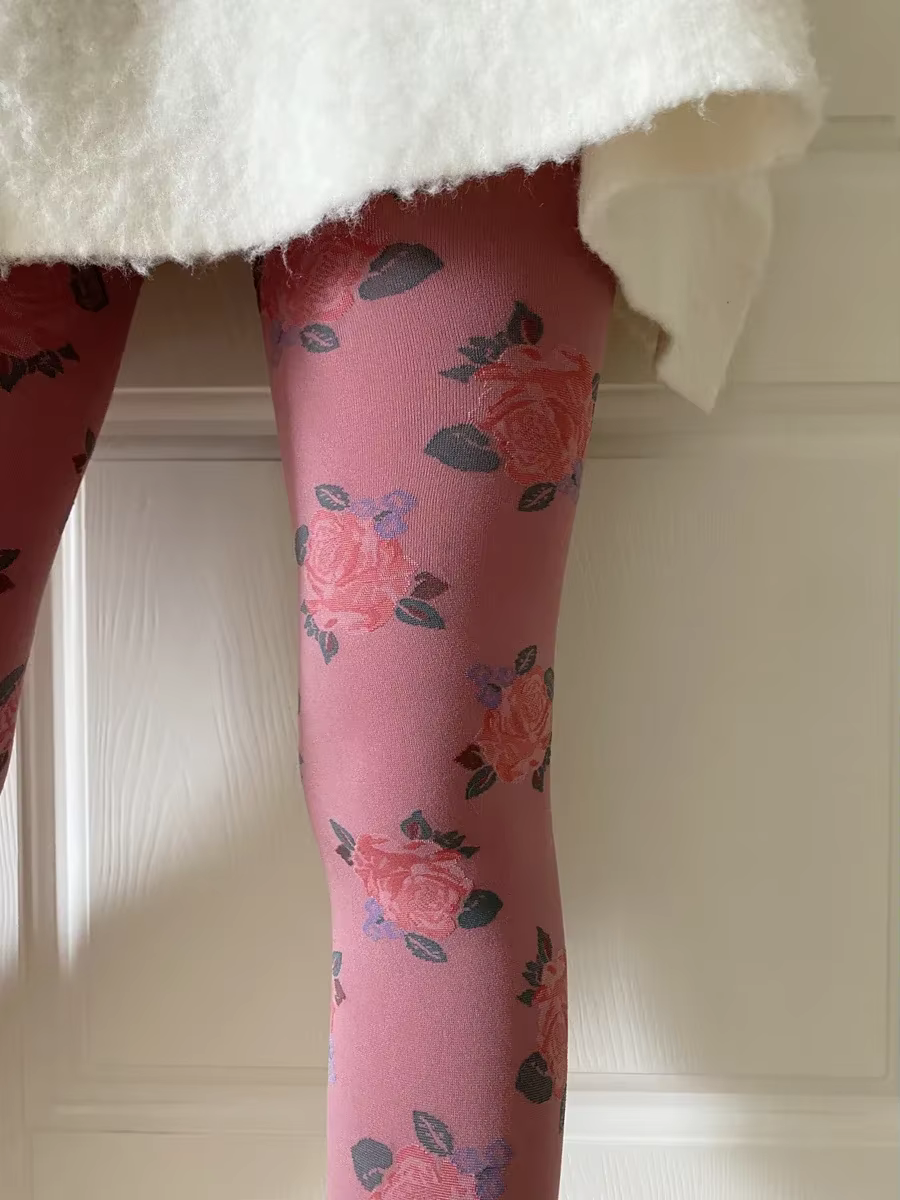 Beaux collants College roses