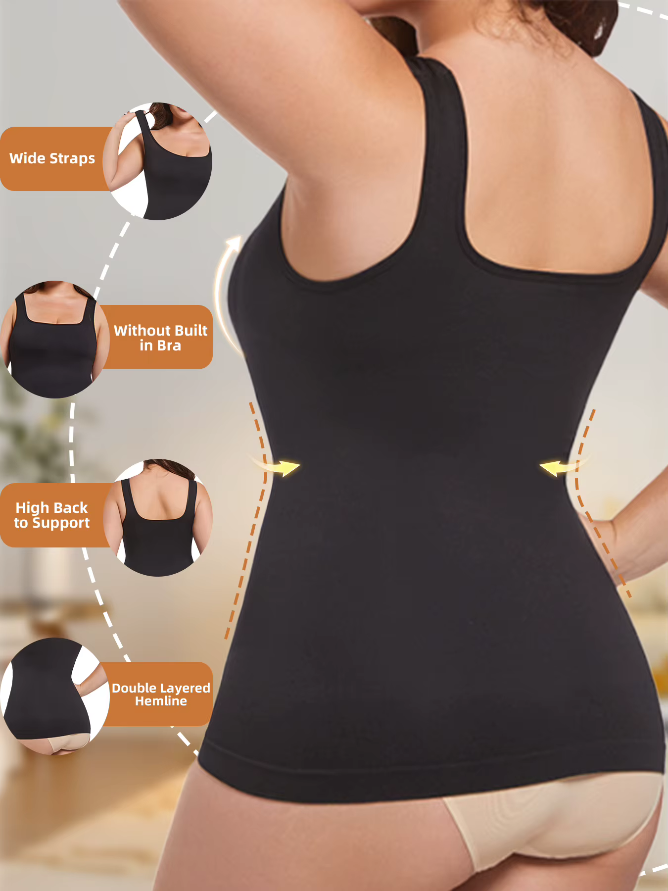 Hauts façonnants pour femmes grande taille