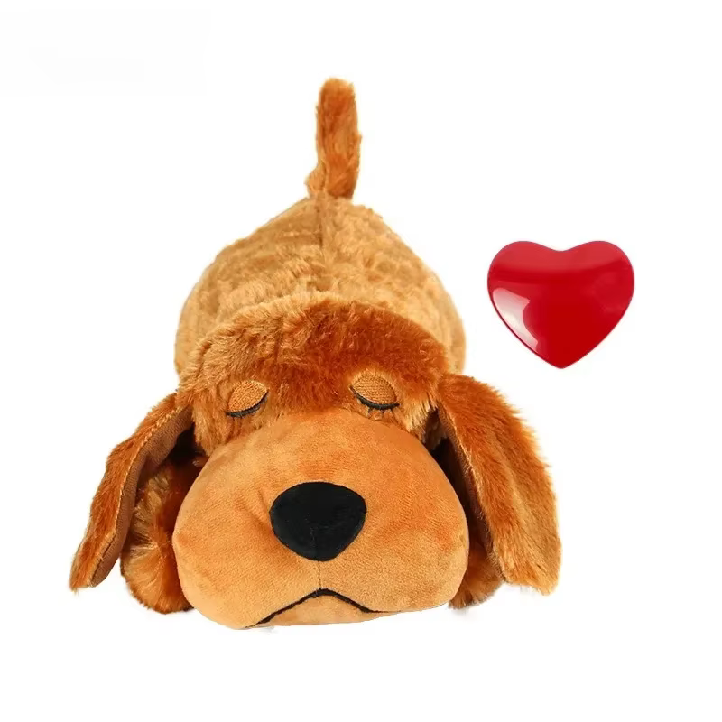 Jouets apaisants pour animaux de compagnie, jouets en peluche à battement de cœur simulé pour soulager l'anxiété et favoriser le sommeil des chiens – Le cadeau idéal pour votre ami à fourrure !
